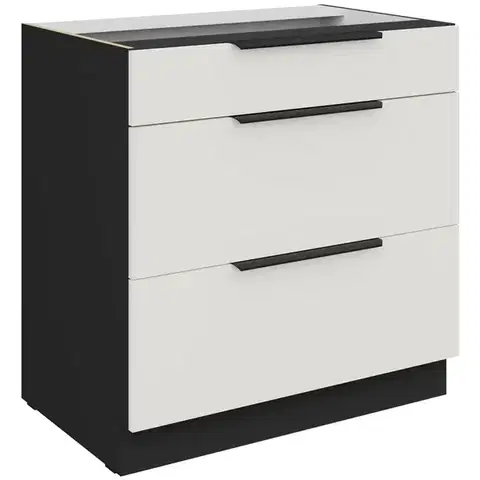 Kuchynské skrinky stojace Kuchynská skrinka Aria-Wh/Bl Anti Fingerprint 80d 3s Bb