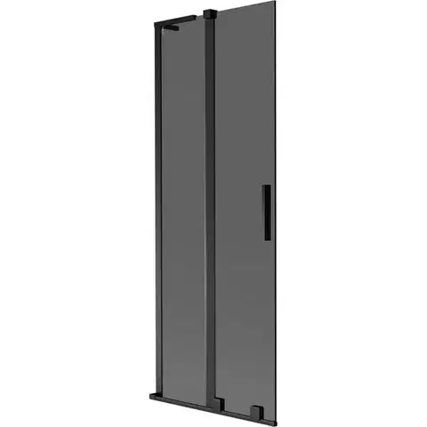 Sprchové dvere MEXEN/S - Velar L dvojkrídlová posuvná vaňová zástena 70 x 150, grafit, čierna 896-070-003-41-70