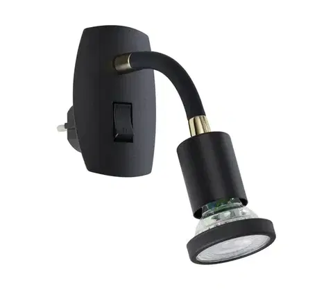Svietidlá Eglo 300912 - LED svietidlo do zásuvky PARRINI 1xGU10/4,5W/230V čierna 300912