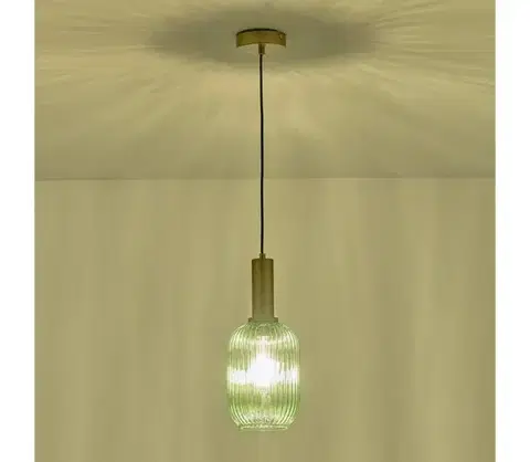 Svietidlá Eurolamp Luster na lanku 1xE27/15W/230V zelená pr. 13 cm 144-24085