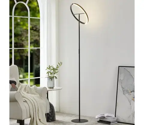 Lampy Eglo 901972 - LED stmievateľná stojacia lampa CASTELPOTO 2xLED/8,8W/230V čierna 901972