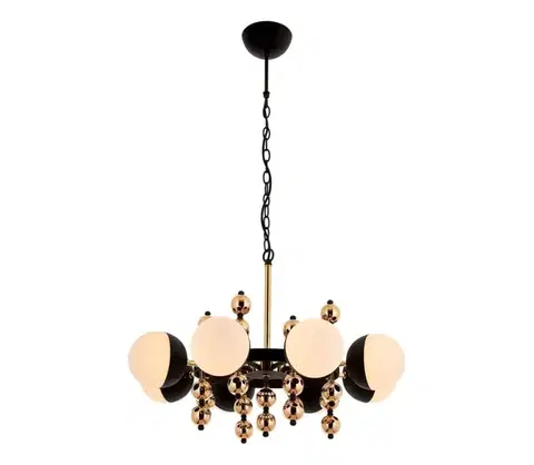 Svietidlá  Luster na reťazi DAISY 8xE27/40W/230V čierna/zlatá 301AUR1278
