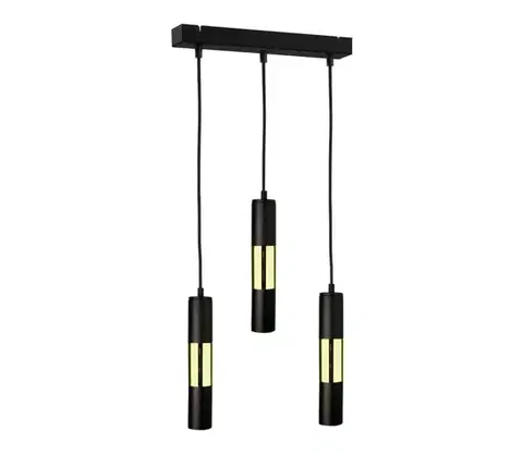 Svietidlá  Luster na lanku MAGNUMA 3xGU10/50W/230V čierna/zlatá 1256/22