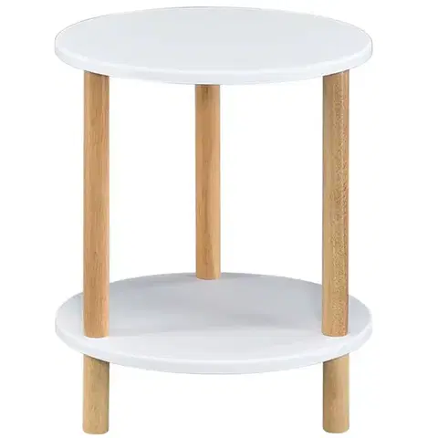 Konferenčné stolíky s úložným priestorom Konferenčný Stolík Gc7405 35x35x43 Biela/Prírodná