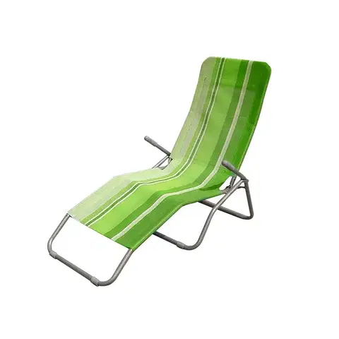 Záhradný nábytok Happy Green Plážové skladacie ležadlo pruh zelená, 