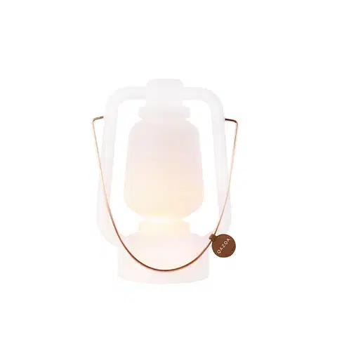 Lampy Nabíjateľná stolná lampa 30 cm IP44 biela - Storm Small