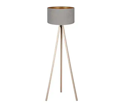 Lampy BRILAGI - Stojacia lampa VELVET 1xE27/60W/230V béžová/šedá AS0463+DU82498