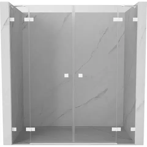 Sprchovacie kúty MEXEN/S - Lunar Duo sprchové dvere krídlové 170, transparent, biela 834D-170-000-20-00