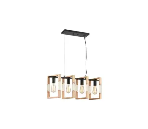 Svietidlá  114001 - Luster na lanku SERIES 4xE27/11W/230V drevo/čierna 114001