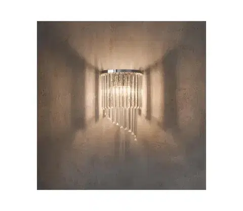 Svietidlá Ideal Lux - Krištáľové nástenné svietidlo CARLTON 3xE14/40W/230V lesklý chróm 168913