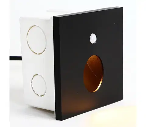 Svietidlá Emithor  - LED Schodiskové svietidlo so senzorom OLIVE LED/1W/230V čierna 