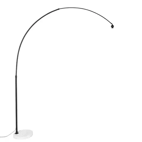 Oblúkové lampy Moderná oblúková lampa čierna s bielym nastaviteľná bez tienidla - XXL