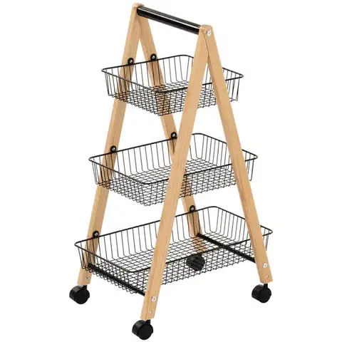 Všetky produkty Úložný vozík  3 úrovne prírodná/čierna Gc6182