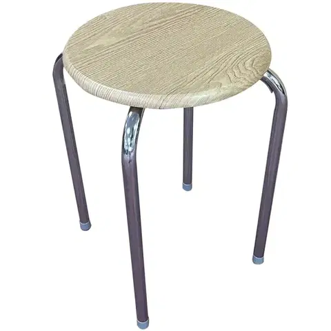 Stolčeky a hokerlíky Taburetka DR-N-657 Axel 10896 chróm/prírodná