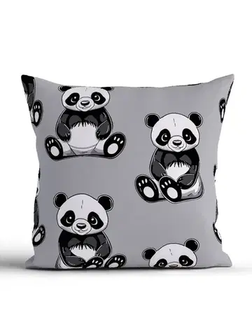 Dekoračné obliečky MKLozkoviny.sk Bavlnená obliečka na vankúš Renforcé 40 * 40 cm - Panda-  -