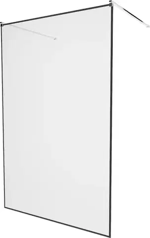Sprchové dvere MEXEN/S - KIOTO samostatne stojaca sprchová zástena 100 x 200, transparent/čierna vzor 8 mm, chróm 800-100-002-01-70