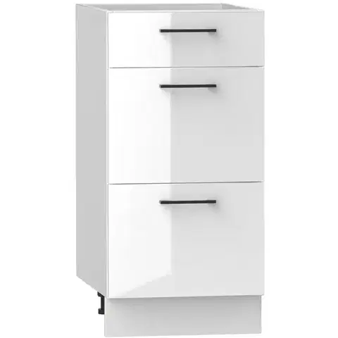 Kuchynské skrinky stojace Kuchynská skrinka Oscar D40s/3 biely lesk/biela