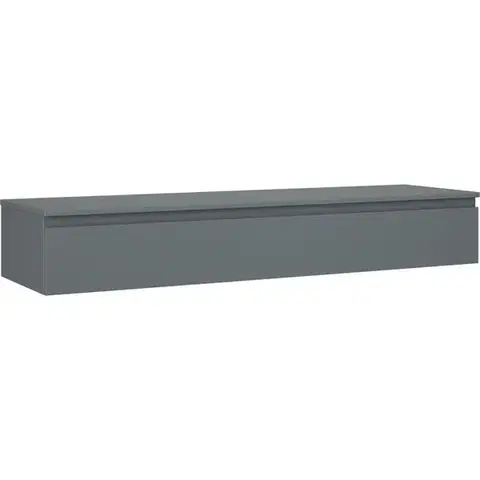 Kúpeľňový nábytok MEXEN/S - Orio kúpeľňová skrinka pod umývadlo 160 cm s doskou, 1 šuplík, grafit mat 91A10-16023-1-BFC66