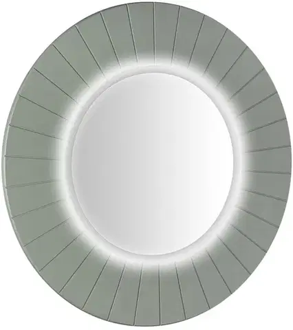 Kúpeľňové zrkadlá SAPHO - LUMIRO STRIP guľaté zrkadlo s LED osvetlením v ráme, priemer 90cm, verde LR950-4444S