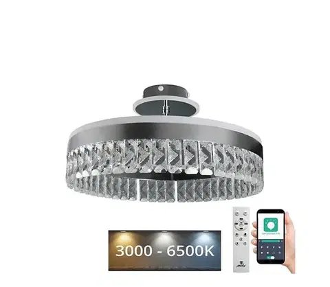 Svietidlá  LED Stmievateľný prisadený luster LED/75W/230V 3000-6500K chróm + diaľkové ovládanie TA1305/CH