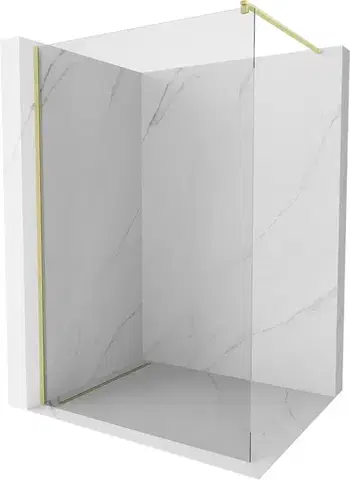 Sprchové dvere MEXEN/S - Kioto Sprchová zástena WALK-IN 70 x 200, transparent 8 mm, zlatá kartáčovaná 800-070-101-55-00