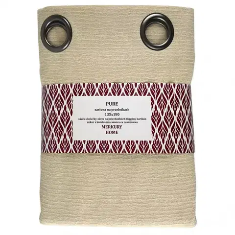 Závesy do spálne Záves na prechodkách Pure 135x180 ecru Merkury Home