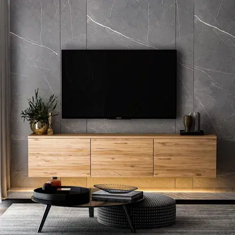 TV stolíky TV stolík Neon Illuminated - Atlantic Pine
