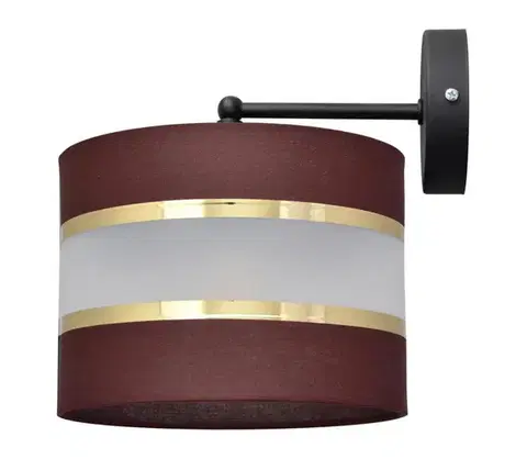 Svietidlá  Nástenná lampa HELEN 1xE27/15W/230V hnedá/čierna/zlatá KK-0801/1 BK-B +BR+GO+MAT