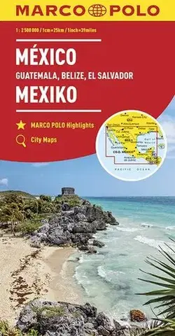 Amerika Mexiko, Guatemala, Belize, El Salvador 1:2,5M