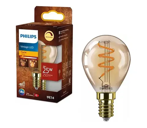 LED osvetlenie LED Stmievateľná žiarovka VINTAGE Philips P45 E14/3W/230V 2200K 8720169191617