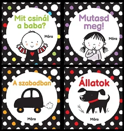 Leporelá, krabičky, puzzle knihy A baba első könyvtára