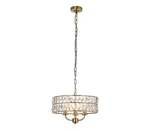 Svietidlá Endon 106243 - Závesný luster CLIFTON na reťazi 3xE14/6W/230V, priemer 38,5 cm, mosadz/číre 106243