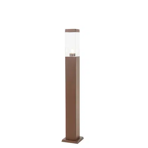 Zahradne stlpove lampy Moderné vonkajšie lampy na stĺp hrdzavohnedá 80 cm - Malios