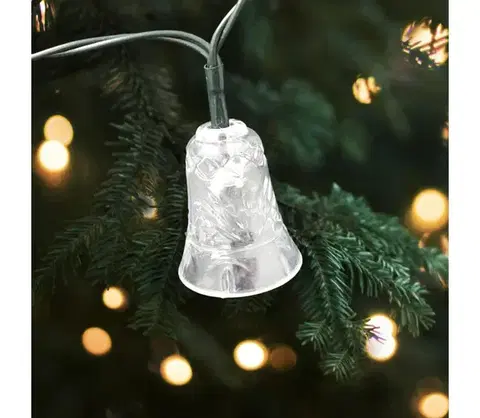 LED osvetlenie  LED vonkajší svetelný reťazec 20xLED/2xAA 2,2 m IP44 viacfarebné zvončeky 028 0000617