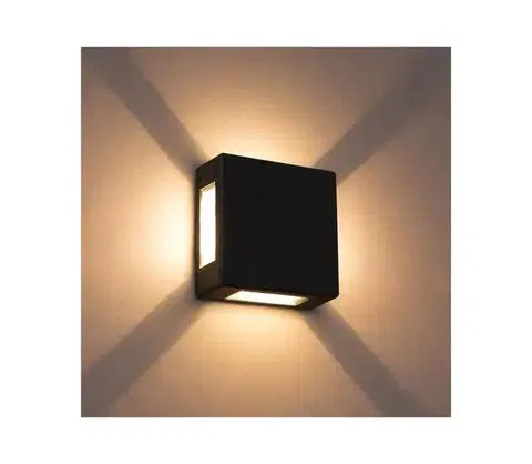 LED osvetlenie Brilagi - vonkajšie nástenné LED svietidlo QUADRAY LED/6W/230V čierne IP54 BRI647