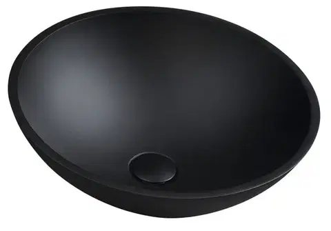 Umývadlá SAPHO - TELICA sklenené umývadlo na dosku priemer 42cm, čierná mat TY181B