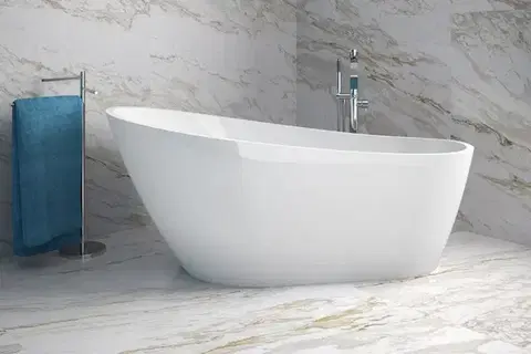 Vane BESCO - Voľne stojaca vaňa MELODY - Farba - Biela, Rozmer vane - 170 × 80 cm VANMELODY170