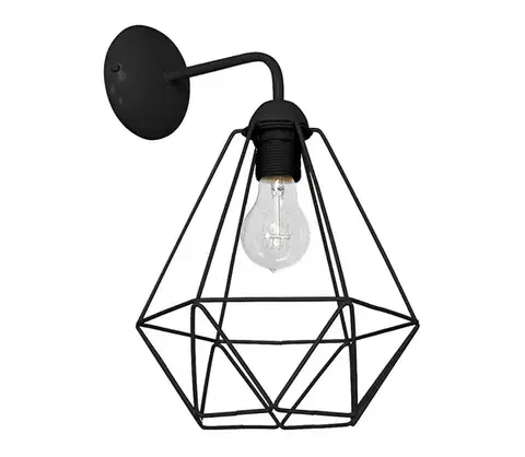 Svietidlá  Nástenné svietidlo BASKET 1xE27/60W/230V čierna MLP7206