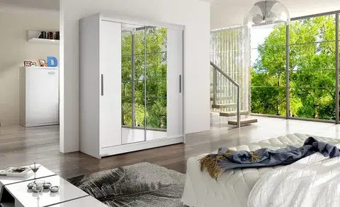 Šatníkové skrine ArtAdrk Šatníková skriňa INESS | 150 cm Skriňa: Is01 / biela