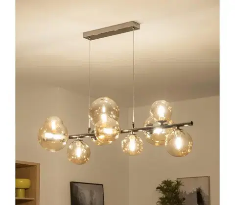 Svietidlá BRILAGI - LED luster na lanku MILLA 10xG9/3W/230V čierny chróm/zlatá 7010-10CA