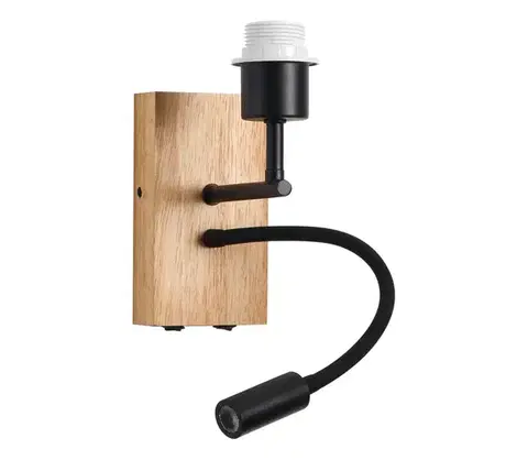 Svietidlá BRILAGI - LED Flexibilná nástenná lampa NUBILA WOOD 1xE27/25W/230V + LED/3W dub/čierna BRI131
