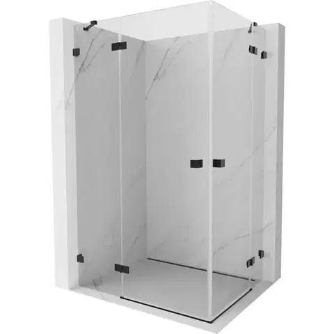 Sprchovacie kúty MEXEN/S - Lunar Duo sprchovací kút dvere krídlové 115 x 105, transparent, čierna 834-115L-105P-70-00