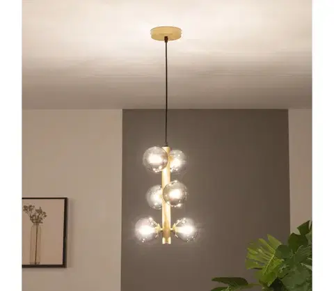 Svietidlá BRILAGI - LED Luster na lanku MILLA 6xG9/3W/230V zlatá/dymová 6010-6GS