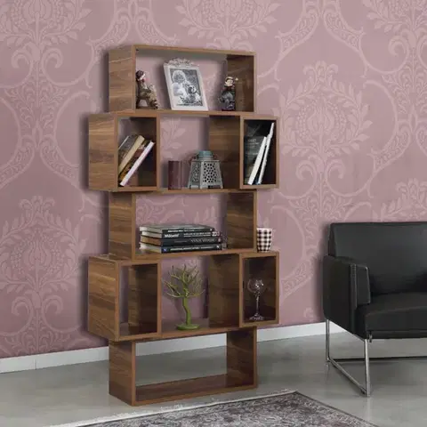 Knižnice Knižnica Box - Walnut