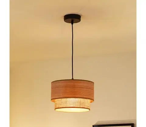 Svietidlá BRILAGI - Luster na lanku MONTANA BOHO 1xE27/15W/230V pr. 25 cm hnedá/čierna 608466