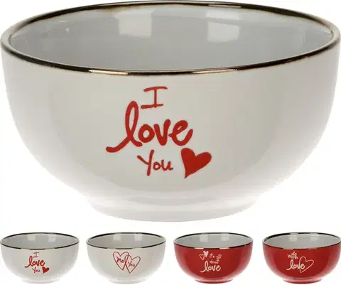 Misky polievka, kompót, šalát MAKRO - Miska 475ml Love rôzne farby a motívy