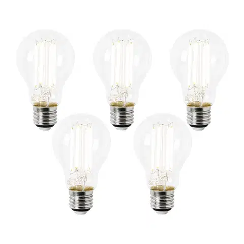 LED osvetlenie Sada 5 LED žiaroviek E27 A60 číre 2,2 W 470 lm 2700 K
