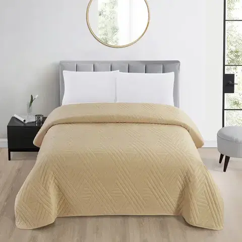 Prehozy na posteľ Prehoz Lili RQ-191 220x250 cm tmavobéžový
