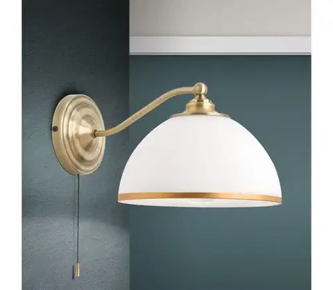 Svietidlá Orion WA 2-1371/1 - Nástenná lampa OLD LAMP 1xE27/40W/230V biela/mosadz WA 2-1371/1 Patina