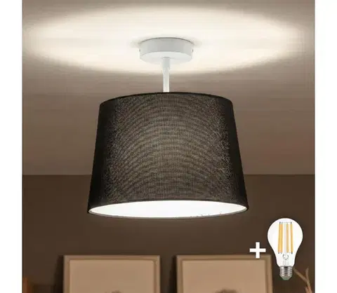 Svietidlá BRILAGI - LED prisadený luster CERIA 1xE27/60W/230V pr. 30 cm biela/čierna BG3992+EG781038